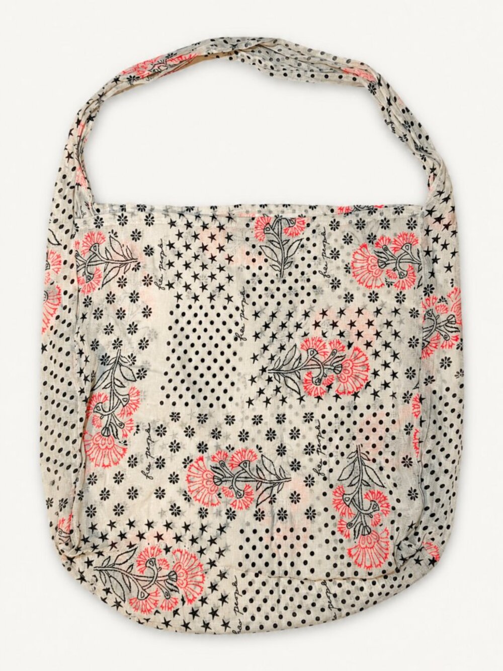 Free People Floral Star Polka Dot Gauzy Tote Bag